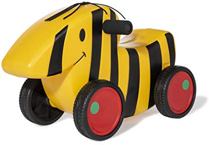 Ferbedo 15 000 7 Rutschauto Tigerente (Rutschfahrzeug/Rutscher mit Flüsterlaufreifen und Softgriff), Schwarz/gelb, 53 x 30 x 36 cm