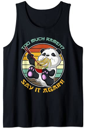 Bol De Ramen Animé Panda Kawaii Retro Nouilles De Ramen Débardeur