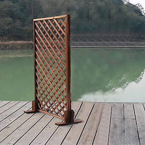 QAF Rasenkanten Pflanze Bordüre Zaun Holzzaun Trennwand Holzgitter Outdoor Klettergerüst Carbonized Holzzaun Holz Gartenzaun QAF210514(Size:L60CM*W3CM*H120CM)