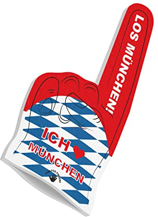HIGH FIVE FINGERS Múnich Mano de Espuma de Ciudad para fútbol, Balonmano, Atletismo | Mano de Espuma para Partidos, estadios y Eventos | Talla única | 40x22x2,5 cm