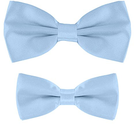 MASADA Vater-Sohn Fliegen Set im Partnerlook, bereits gebunden und verstellbar - Hellblau