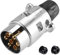 SPARKMOTO 7 Poliger Anhänger Stecker, mit Aluminiumgehäuse, nach ISO 1724, mit wasserfester Dichtung,7Pin Hänger Stecker,12V 7 poliger Metall Stecker für PKW KFZ AHK 7-pol Anhänger Stecker(Nuss Kappe)