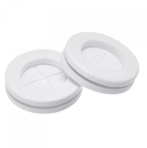 sourcing map Caucho Ojal Montaje Diámetro 25mm Redondo Doble Cara para Cable Protección Blanco Paquete de 10