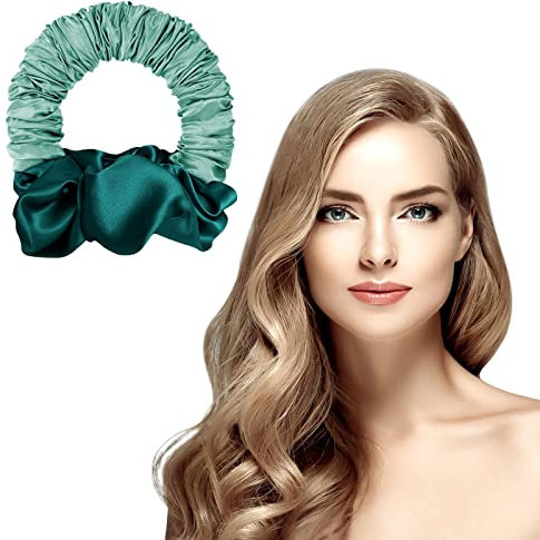URAQT Heatless Curlers Headband, Soft Sleeping Curling Scrunchie for Long Medium Hair, No Heat Hair Curler Scrunchie Satin Overnight Curls Headband Lazy Ponytail Hair Rollers, DIY Hair Styling Tools