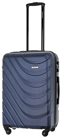 BARRENS Valigia media | Bagaglio da stiva | 67x46x26 cm | 63 L | M Valigia da viaggio Cipher Lock | Ruote 4x360 | Custodia rigida | Compatibile con le compagnie aeree | Blu scuro