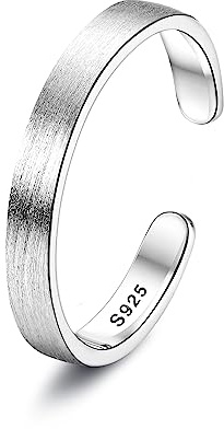 Chriscoco 925 Sterling Silver Ringar för Kvinnor Justerbar Bandring Förlovningsring Bröllopsring Öppen Ring för Kvinnor 1/2/3/4/5/6/8/10/15 mm, 12, Silver, Ingen ädelsten