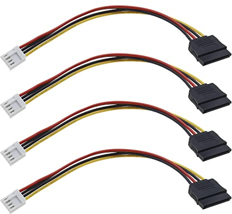 ECSiNG 4 unids 4pin macho a SATA 15pin hembra unidad cable de alimentación SATA cable de extensión de alimentación adaptador de corriente accesorios electrónicos