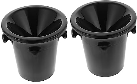 Gogogmee 2pcs Black Wine Tasting Spittoon Funnel Shape Double Handle Plastic Spit Bucket for Parties Juice Ice Bucket Mini Tin Cooler