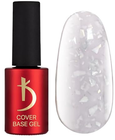 K Professional Base Coat - Base Gel Cover - Milky Flakes Camouflage -7ml- Unterlack - UV Nagellack - Gel Nägel - Milchig Flocken Tarnfarbe Glitzern Confetti - UV LED