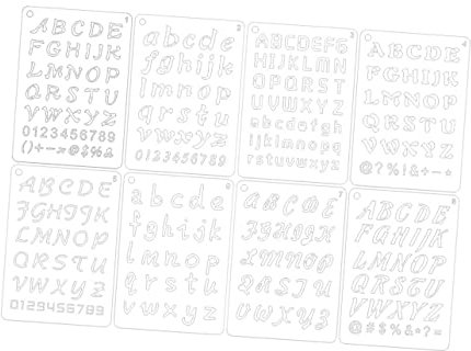 Operitacx 8stücke Zeichenvorlagen Schablonen Mit Buchstaben Zahlen Figuren Und Hallow-malvorlagen Für Scrapbooking Schulprojekte Und Basteln Weiß