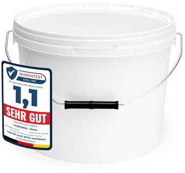 Garronda Secchio con Coperchio 10 L 10 Pezzi Bianco GD-0071 | Contenitore di plastica per alimenti farina miele cereali pasta conserve prodotti secchi o umidi
