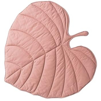Joyeuse Planet Spielteppich für Babys, in Blattform, ultraweich und bequem, Krabbeldecke für Schlafzimmer, Zimmerdekoration (Rosa)