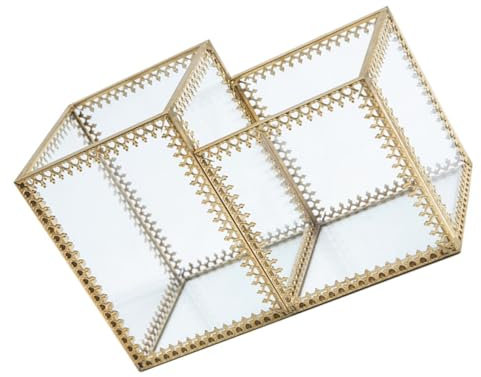 LIFKOME Makeup Pinselhalter Aus Klarem Glas Mit Zwei Fächern Praktischer Organizer Für Kosmetik Und Bürobedarf Für Schminktisch Und Schmuckdisplay