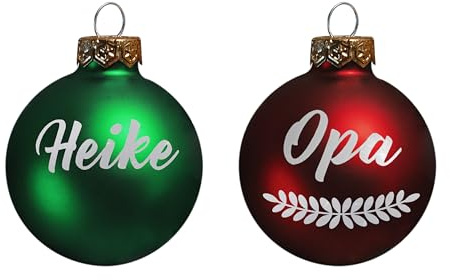 Weihnachtskugel mit deinem Wunschnamen ∅ 6cm | Wunschmotiv | Personalisiertes Geschenk | Weihnachtsbaum | Tannenbaumkugel | Christbaumkugel (Nur mit Name)