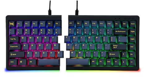 BAROCCOMiSTEL MD770 RGB BT5.0 Glaze Blue TKL Teclado mecánico ergonómico, 75% de diseño dividido, Cherry MX, tecla PBT DoubleShot, compatible con Mac/Windows OS (marrón cereza)