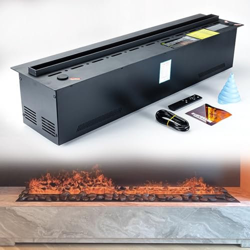 Caminetto A Nebbia D'acqua, Pannello Metallico In Acciaio Inossidabile, Camino Elettrico Da Incasso, Fiamma 3D Touch, Colore Della Fiamma Regolabile, Adatto Per KTV E Hotel(120cm)