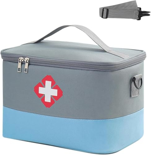 ZYEKIU Kit Pronto Soccorso, Porta Medicine da Viaggio Portatile, Borsa Medica Sportiva Impermeabile, Kit Primo Soccorso Alta Capacità, per Casa, Ufficio, Viaggi, Campeggio, Escursioni（Grigio Blu）