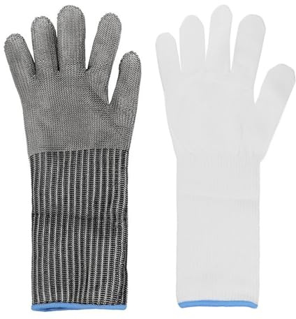 Levels 5 Cut Resistant Glove Upgraded Stainless Steel Mesh Metal Glove For Chefs Kitchen Meat Cutting Oysters Shucking Butchers Gloves