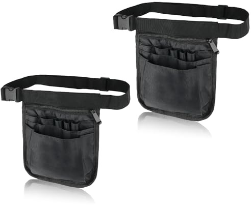 2 Stück Krankenschwester Tasche mit Mehreren Fächern, Verstellbarem Gürtel | Gürteltasche Werkzeug Krankenschwester Taschen Ideal für Pflegekräfte, Zahnärzte, Tierärz