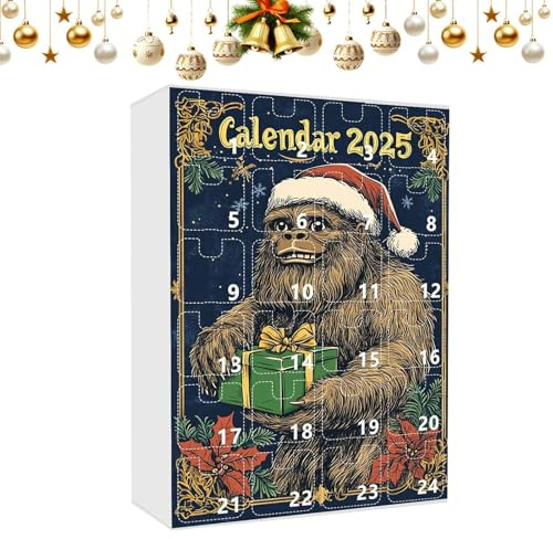 Calendario 'Avvento di Natale 2025, decorazione della scimmia in acrilico 2D, ciondolo per conto alla rovescia di 24 giorni, albero di Natale di casa, parete, finestra, porta, regali di f