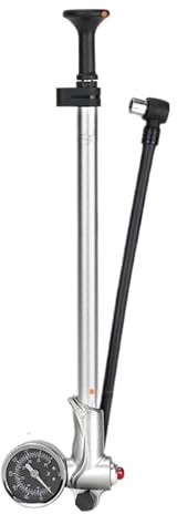 Luftpumpe mit Manometer 300/400 PSI Hochdruck, tragbar, for Federgabel, Hinterradfederung, Stoßdämpfer, Mountainbike-Reifenfüller Für Basketball, Fußball und Volleyball(V6.6-Silver)