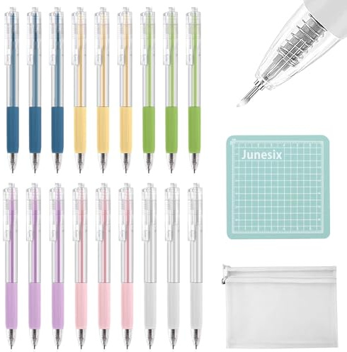 YUESIKJ 18 Stück Skalpell Basteln Papierschneidestift Messer Pen Handwerk Schneidwerkzeuge Basteln Handwerkermesser mit Schneidematte und Aufbewahrungstasche für DIY Art Work Cutting Modellbau