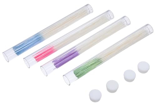 Gogogmee Lot de 4 Tubes de Fil de Nettoyage pour Trous D’Oreilles Percés en Couleurs Vert Bleu Violet et Rose Nettoyant Anti-Obstruction et Désodorisant pour Soins Quotidiens des