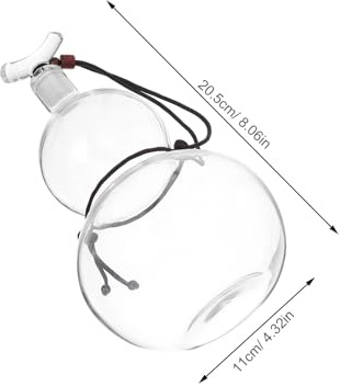 Artibetter 20oz Gourd Water Bottle Glass Drinking Ornamental Shaped Bottle for Wine Brewing Juice Storage