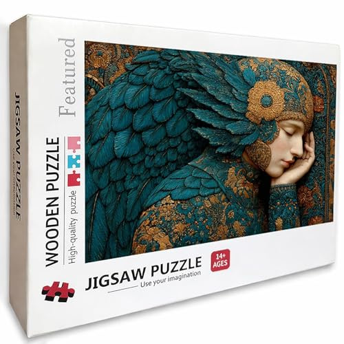 Puzzle Bois Plume, Femme Puzzle 5000 Pièces Adultes Avec Boîte 156x105cm, Activités de Loisirs en Famille, Jeu éducatif Défi énigme de Qualité Supérieure, pour Adultes Adolescent, Cadeau Homme, B-4294