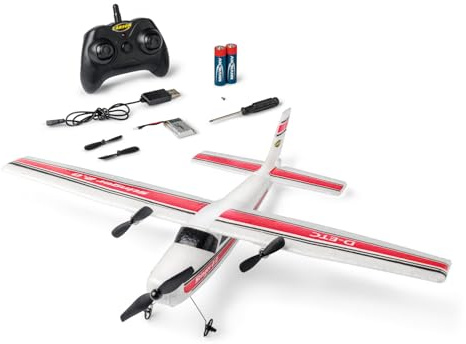 Carson Stinger 2.0 2.4GHz 100% RTF – RC Flugzeug für Einsteiger, Gyro-Stabilisierung, 2,4 GHz Fernsteuerung,ferngesteuertes Flugzeug, weiß/rot
