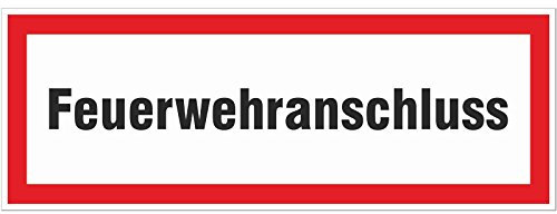 1 x Feuerwehranschluss Schild Brandschutz Hinweisschild Brandschutz Feuerwehr 220 x 80 mm