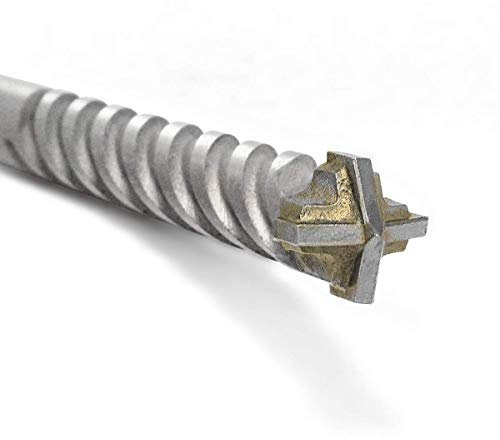 Fischer 545694 D-SDX 8 mm Cylindrical 4-Cutting Edge Drill Bit for Concrete and Stone Wall, Tungsten Carbide Plate, for Common Drill with Cylindrical Adapter