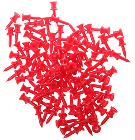 T TOOYFUL 100 PC/Satz Professionelle 50mm 1.97 Kunststoff Schloss Golf Tees Weiß - Rot, 32mm
