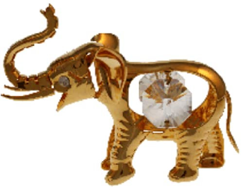 Crystal Temptations 3691 Elephant - Elefante de pie pequeño (55 x 65 mm, chapado en oro de 24 quilates, chapado en oro auténtico)