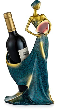 Porte Bouteille de Vin Élégant Résine Étagère de Support de Bouteille de Vin Rouge pour Accessoires de Bar à Domicile Chambre Cuisine Décoration, Cadeau de Nouveauté pour la Fête Mariage Noël