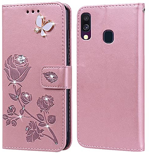 Fodral för Samsung Galaxy A40 Telefonfodral, plånbok Skyddsfodral, stativfunktion, kortplats, silikon stötfångare, Flip läder Mobilfodral för Samsung Galaxy A40(5.9)