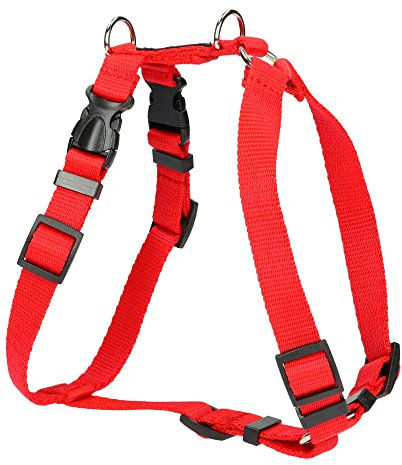 PIESIEKSOLANDIA Guard Duo Hundegeschirr, Nacken- Brustbereich Verstellbar, Einstellbar, Brustgeschirre, für Kleine, Mittlere, Große Hunde, Sicherheitsgeschirr, Welpengeschirr (XL, Rot)