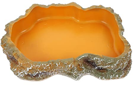 Hemobllo Terrarium Futternapf Für Reptilien Langlebige Wasserschale Resin Geeignet Für Schildkröten Schlangen Und Geckos Umweltfreundliches Design Einfach Zu Reinigen