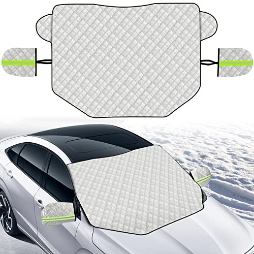 Nutmanel Car Windscreen Cover, Windscreen Cover Frost, Car Windshield Snow Cover, Front Window Sunshades for Snow Ice Frost UV Dust Water Resistent (145 * 118cm)