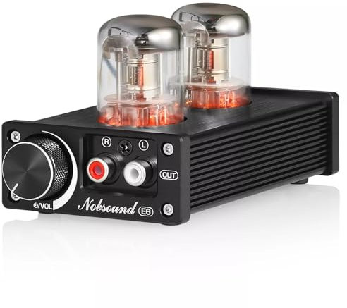 Nobsound E6 Klasse A Röhrenvorverstärker Direktbeheizter Röhren Stereo Audio Vorverstärker Desktop Preamplifier mit Lautstärkeregler