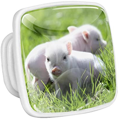 Carino porcellino salvadanaio a forma di maniglione per cassetti da cucina, cassetti, armadietti, accessori per casa, ufficio, bagno, confezione da 4