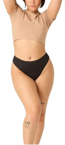 Modibodi Culotte Menstruelle Femme Cheeky Échancrée sans Coutures Flux Moyen 30ml sous-Vêtement Absorbant Réutilisable Anti-Fuite Noir