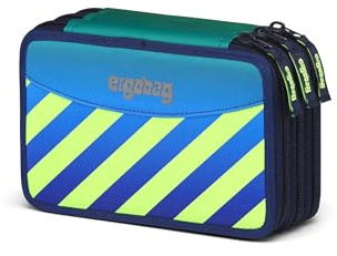 ergobag Maxi Mäppchen | 40-teiliges Set mit Lyra Bunt- und Filzstiften, Lineal, Schere und Kleingeldfach für einen gut ausgestatteten Schulalltag