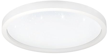 EGLO connect.z Smart Home LED Deckenleuchte Montemorelos-Z, Kristall-Effekt | ZigBee, App und Sprachsteuerung Alexa, warmweiß-kaltweiß, RGB, dimmbare Deckenlampe in Weiß, Ø 57 cm