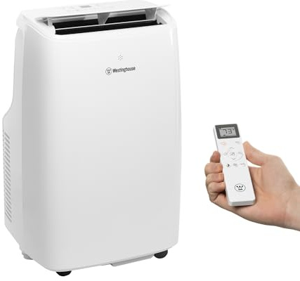 Westinghouse 12,000 BTU Air Conditioner Portable For Rooms Up To 550 Square Feet, Portable AC with Home Dehumidifier, Smart App, 3-Speed Fan, Programmable Timer, Remote Control, Window Kit,White