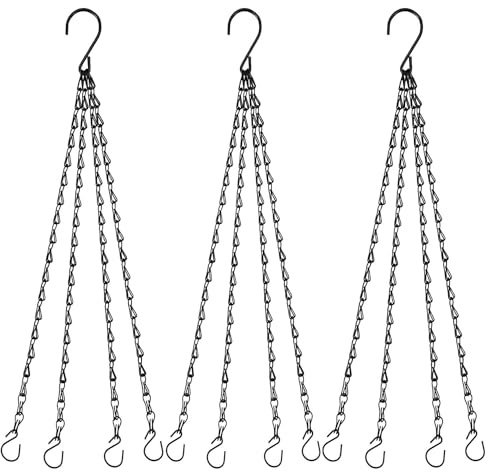 21 Inches 4 Leads Hanging Baskets Chains for Hanging Plant Flower Pot Hanger, Bird Feeder, Lanterns, Billboard, Wall-Mounted, Replacement Plant Hangers for Garden,Balcony, Yard, Kitchen, 4 Sets