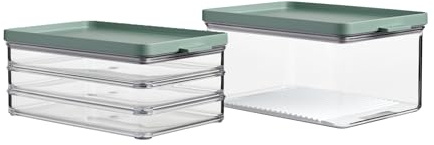 Mepal | Frischhaltedosen Starter-Set | Omnia - Meat and Cheese | ideal für die Aufbewahrung von Lebensmitteln - Luftdicht & spülmaschinenfest - Nordic Sage