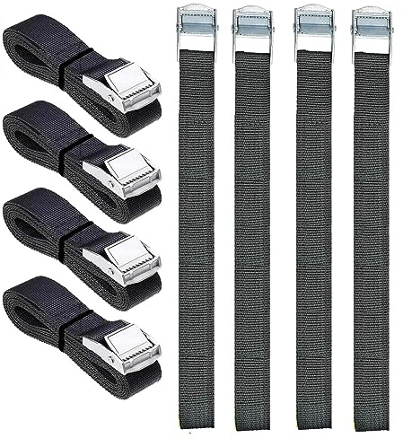 8 Stück Spanngurte Kurz Zurrgurte mit Klemmschloss Schwarz Schnappverschluss 40CM Befestigungsgurte Fahrrad Spanngurt Gepäckträger für Motorrad Fahrradträger Gepäck Gepäckpakete Camping