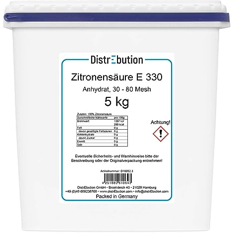 Zitronensäure 5 kg Lebensmittelqualität E330 Entkalker Anhydrat