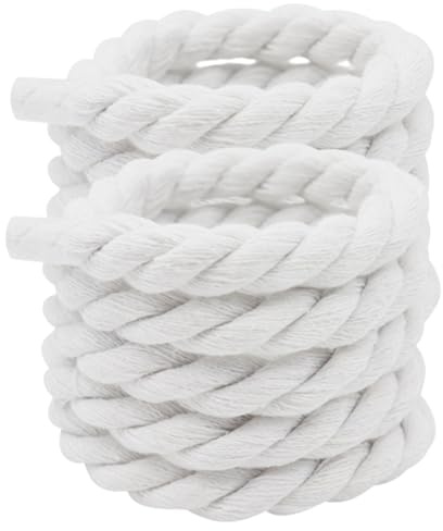 Seilschnüre Dicke Schnürsenkel Dicke Schnürsenkel 1 Paar 10 Mm Rundes Weben 160 Cm DIY Dicke Einfarbige Schnürsenkel Polyester Baumwolle Reißfest Lichtecht Schnürsenkel Weiß